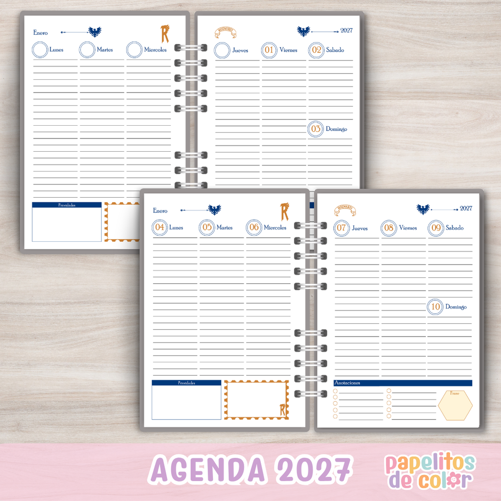 🦅✨ Agenda Ravenclaw 2027 – Semanal📘🎨