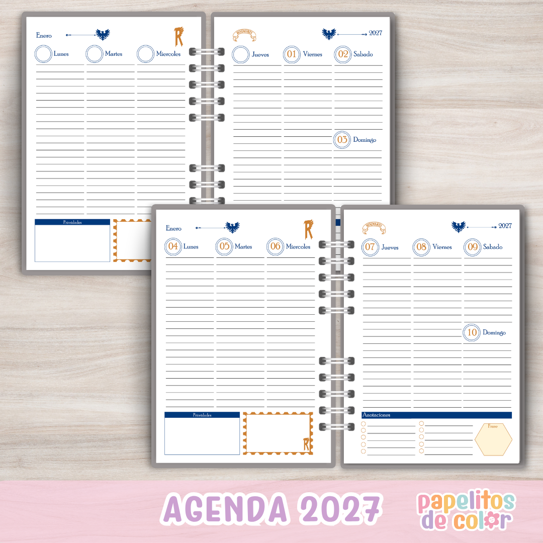 🦅✨ Agenda Ravenclaw 2027 – Semanal📘🎨