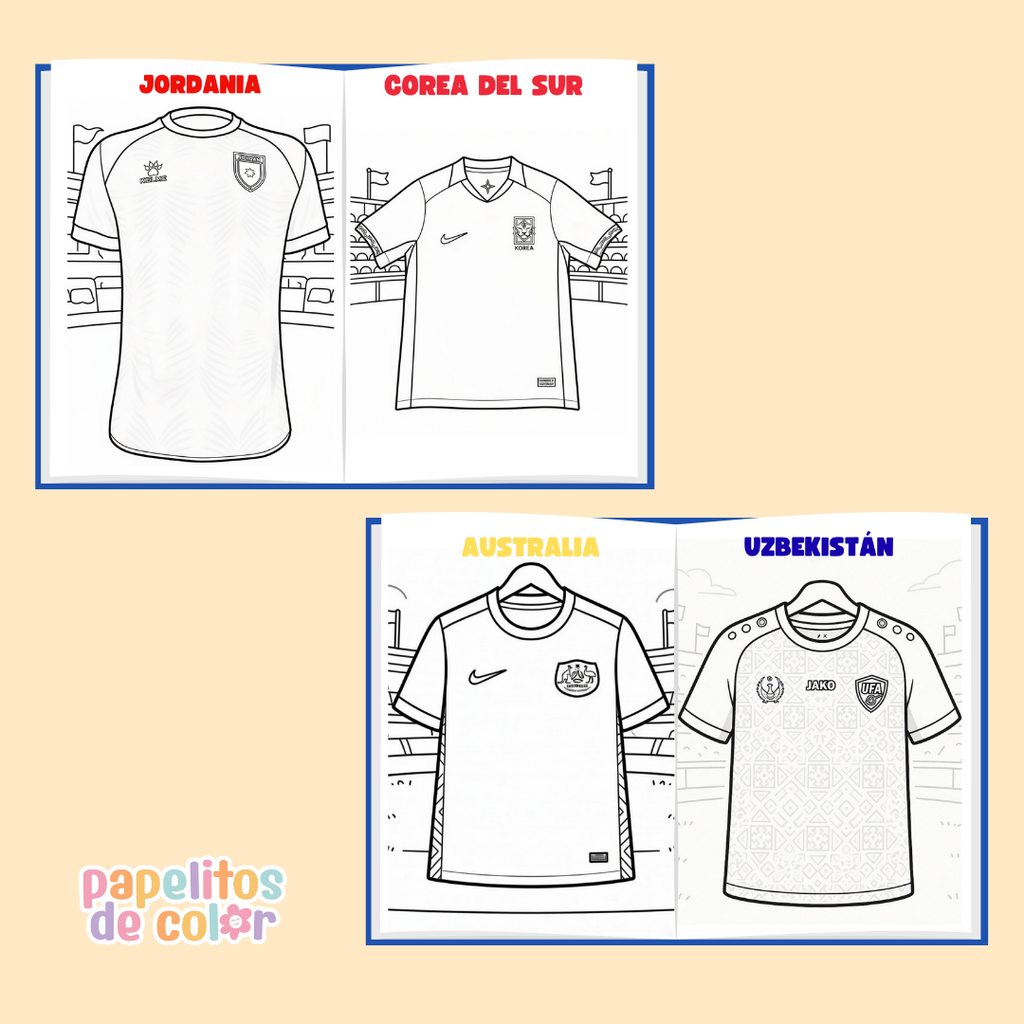 👕⚽ Libro para Pintar Camisetas – Mundial 2026 🎨✨