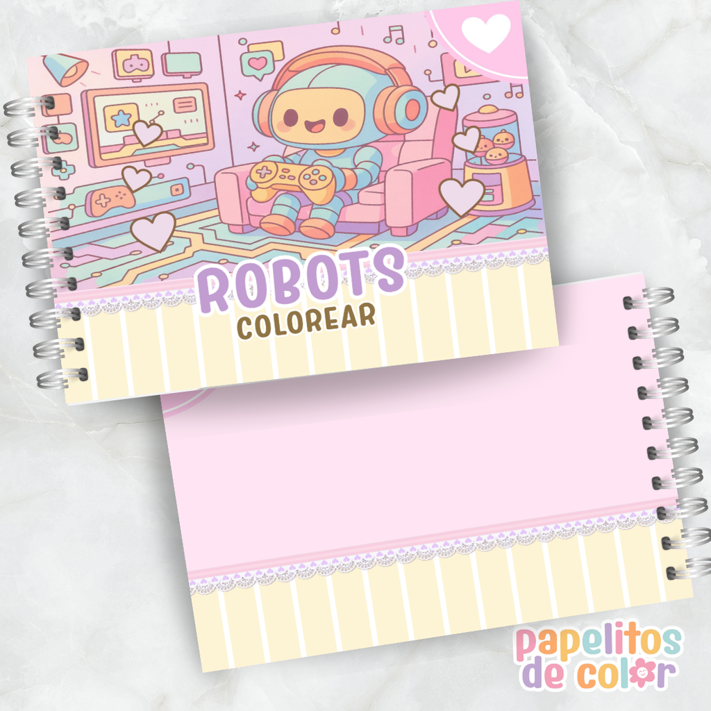 🤖🎶 Libro para pintar Robots ⚙️🎨