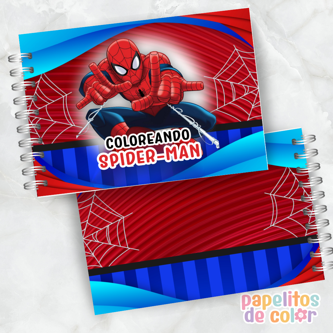 🎨 Libro para Pintar de Spiderman 🕷️🕸️❤️