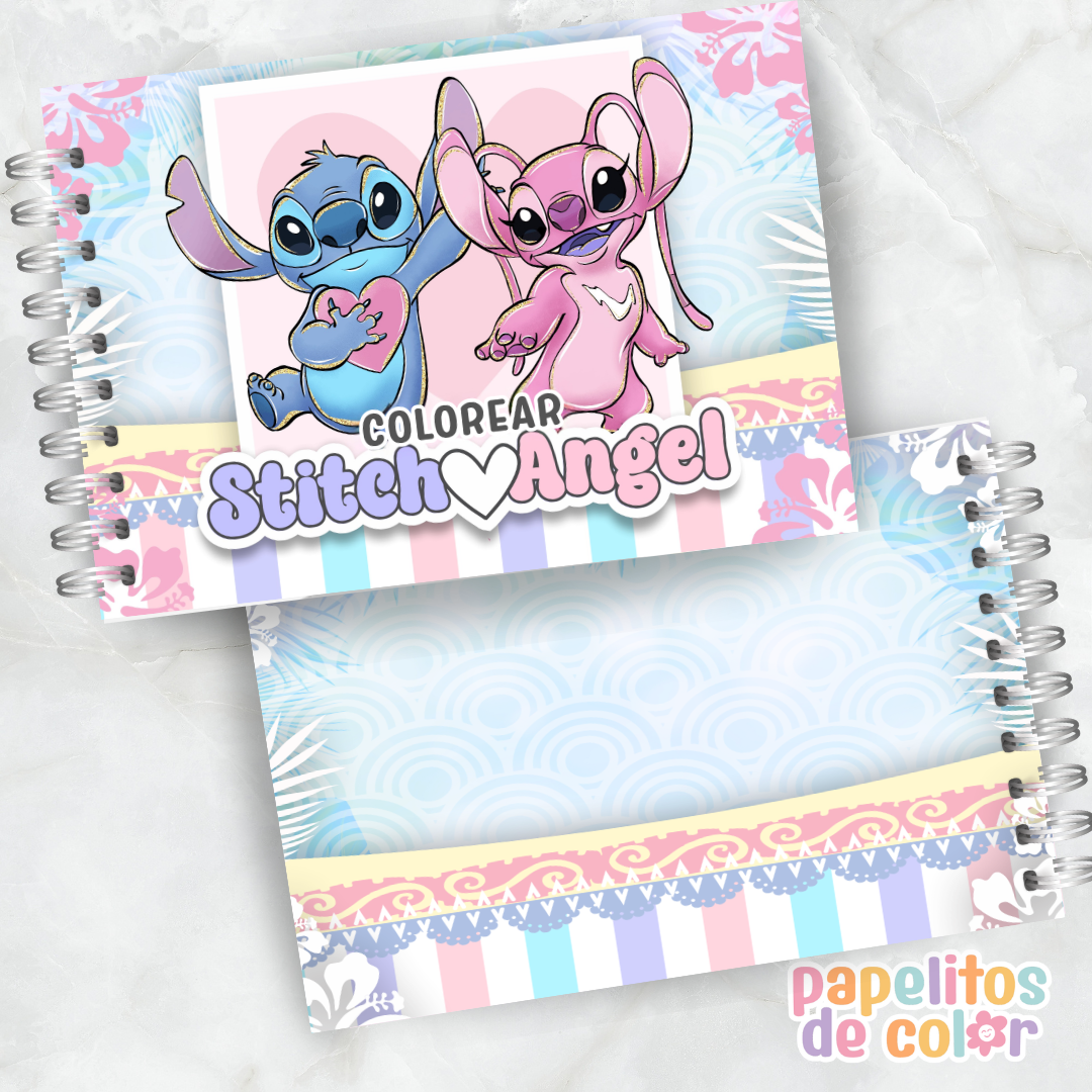 💙✨ Libro para pintar Stitch & Angel ✨💖