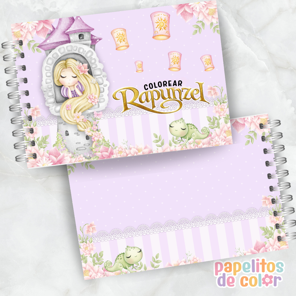 💜🌸 Libro para pintar Rapunzel 🌸💜