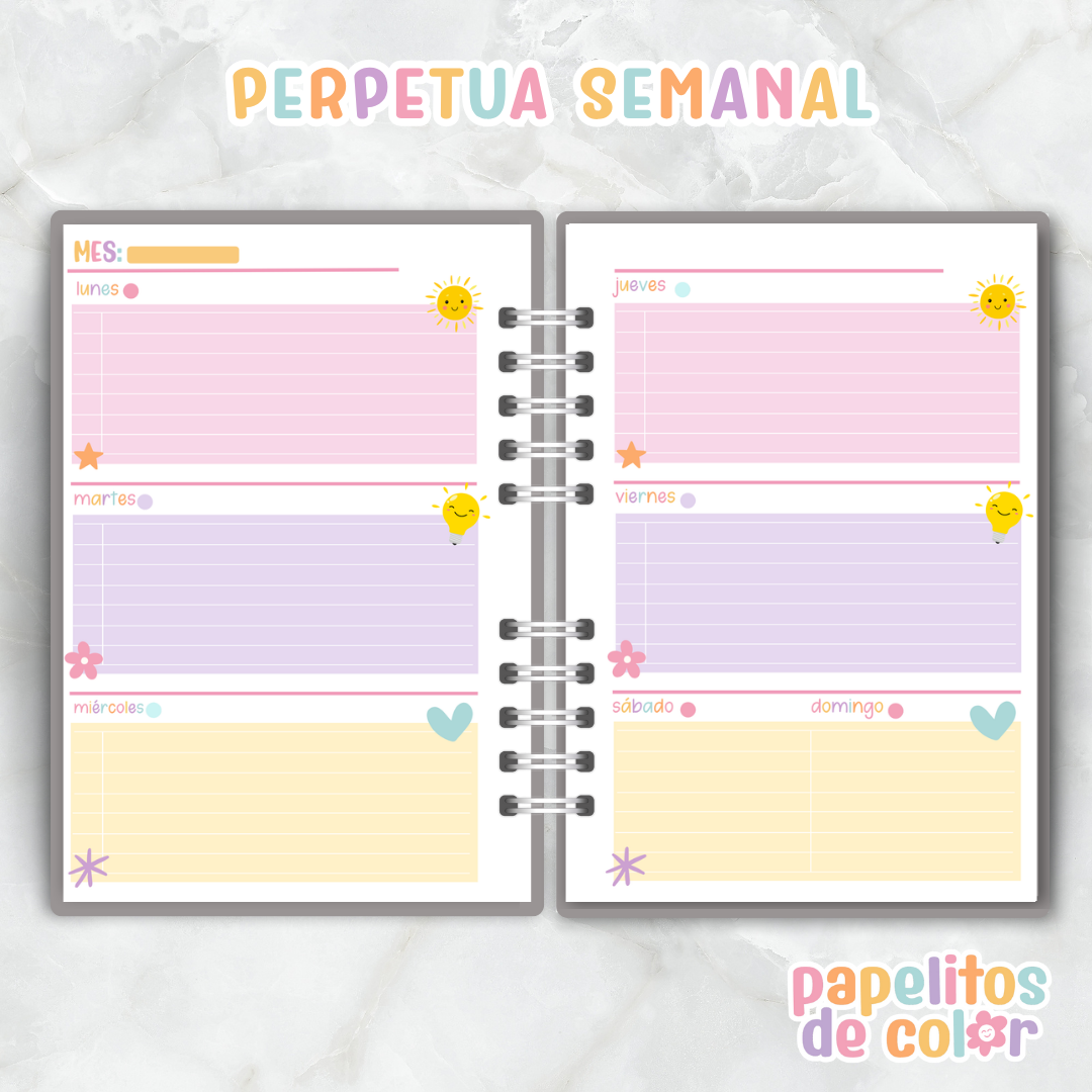🩷Agenda Perpetua - Papelitos⭐