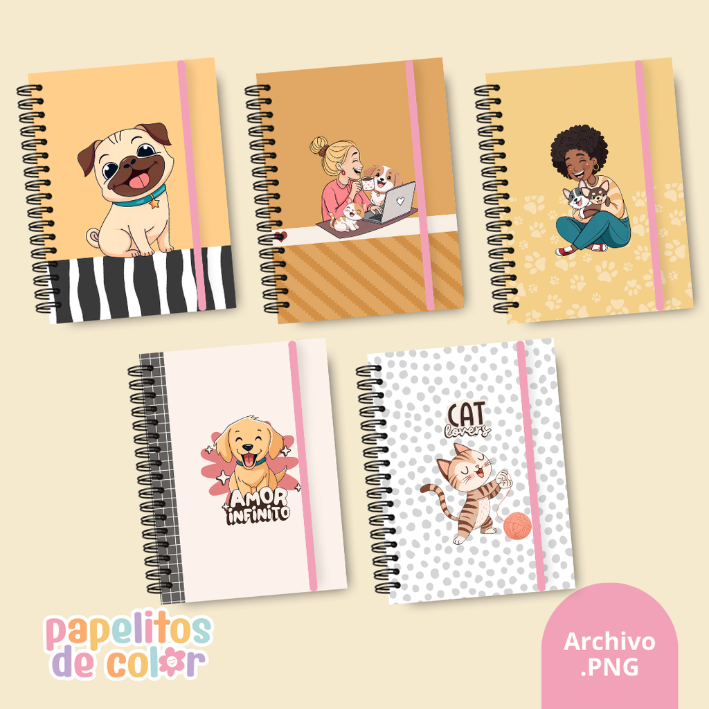 🐾 Pack de 30 Portadas - Kit 28🐶🐱