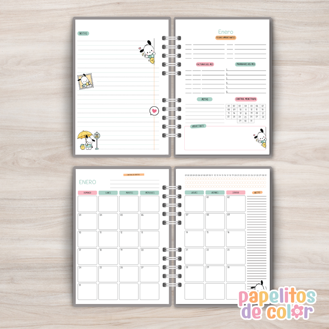 📔 Agenda Pochaco Semanal 2027 ✨