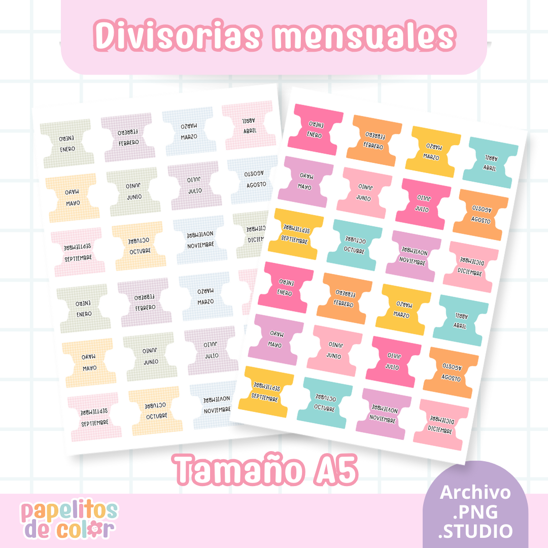 Solapas Divisorias Kit 1 – 5 diseños ✨