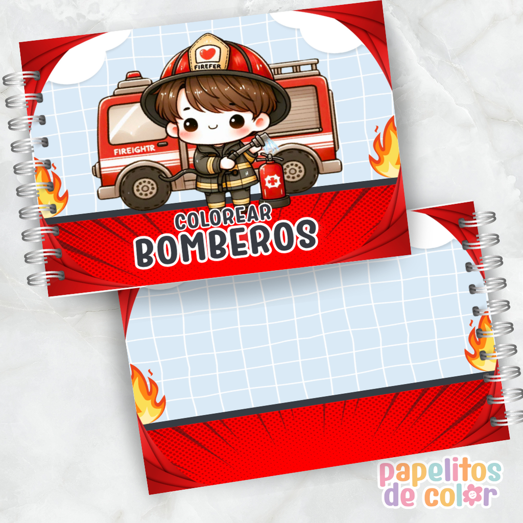 🚒🎶 Libro para pintar Bomberos 🔥🎨