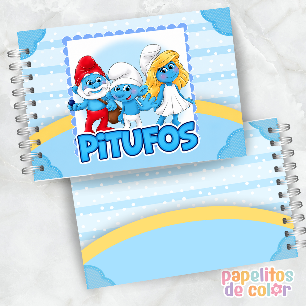 🎨 Libro para Pintar de Los Pitufos 💙🍄✨