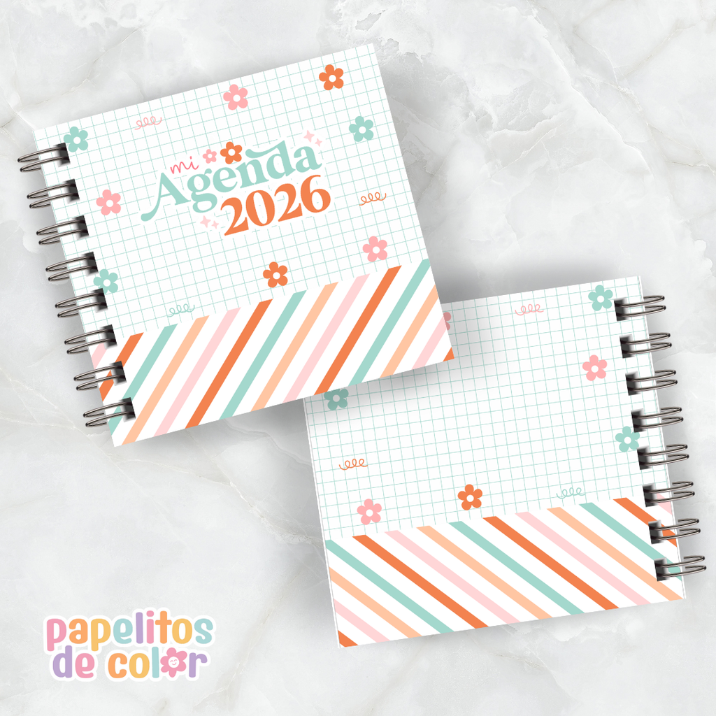 Agenda Retro 2026 – 2 Días por Hoja 📔✨