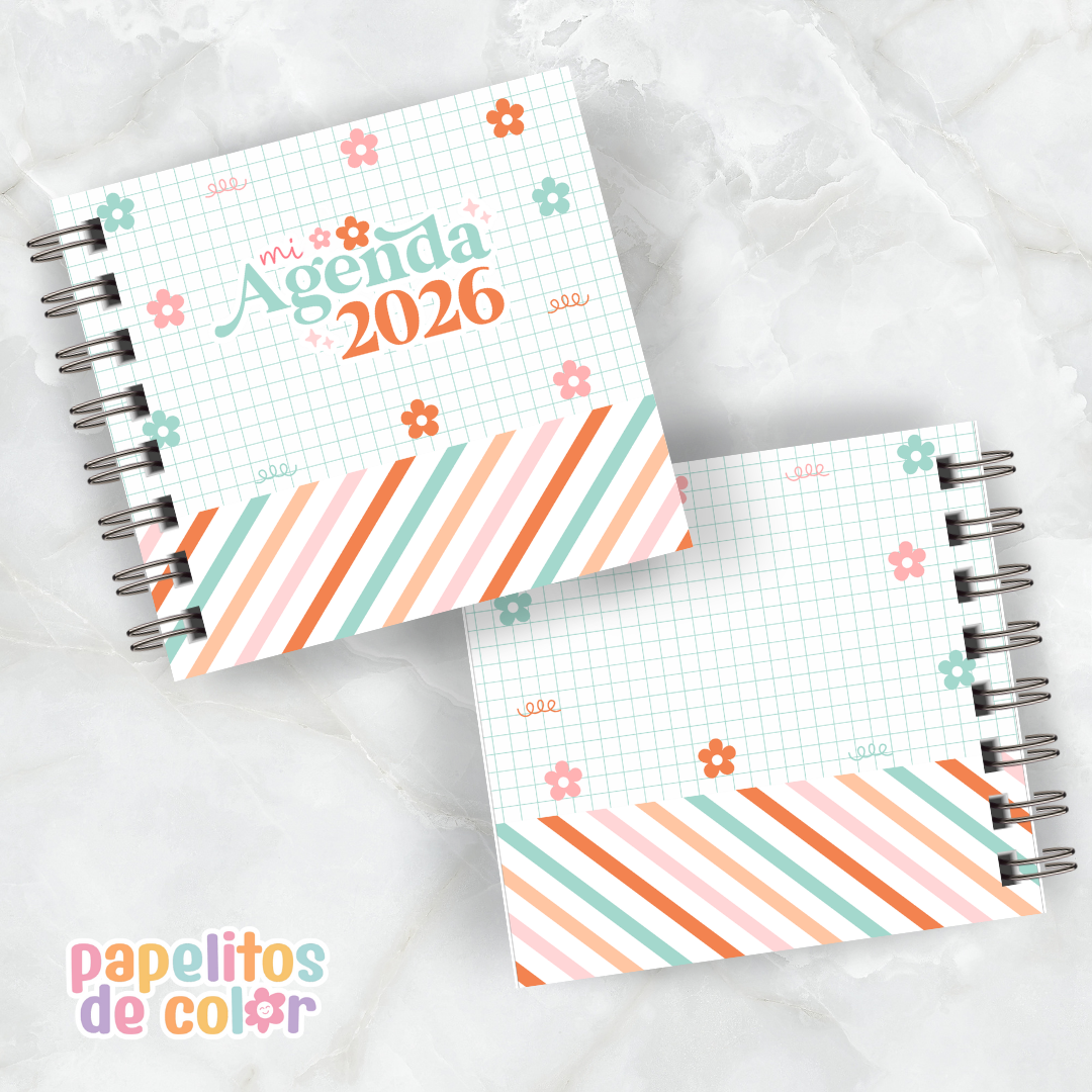 Agenda Retro 2026 – 2 Días por Hoja 📔✨
