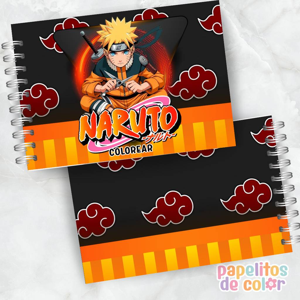 🍥🎶 Libro para pintar Naruto 🖌️🎨
