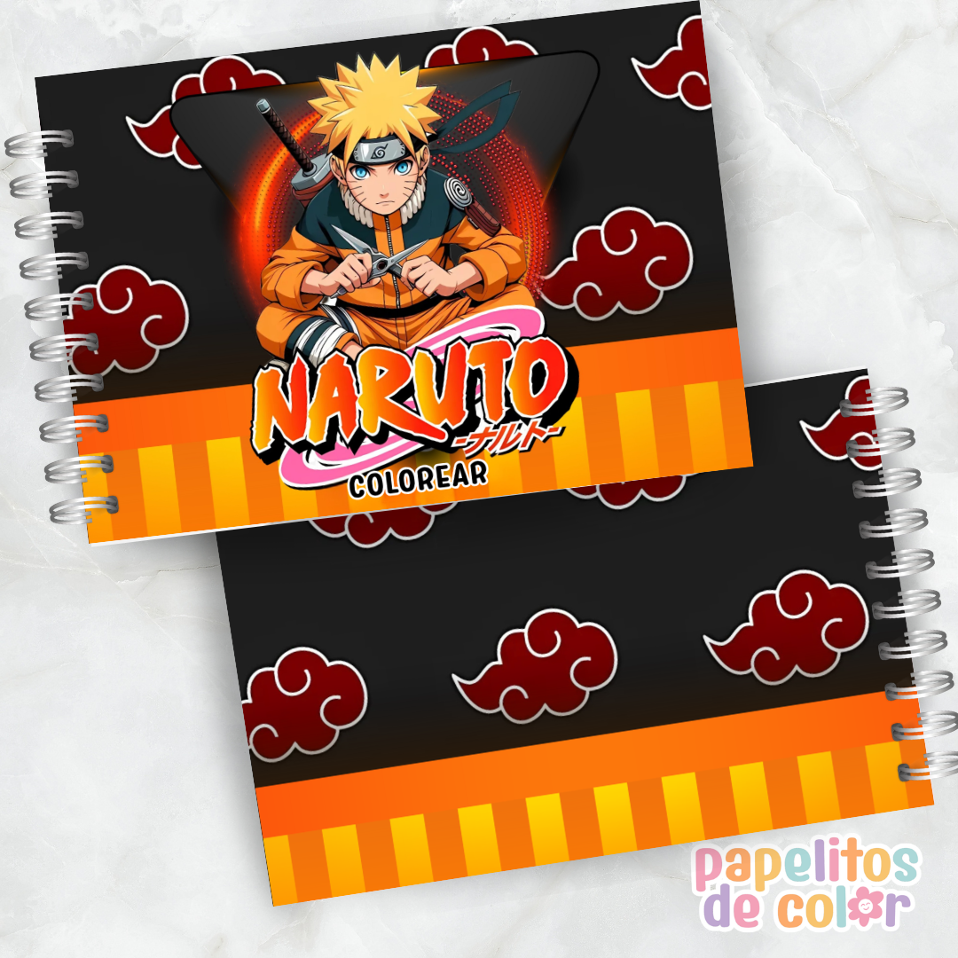 🍥🎶 Libro para pintar Naruto 🖌️🎨