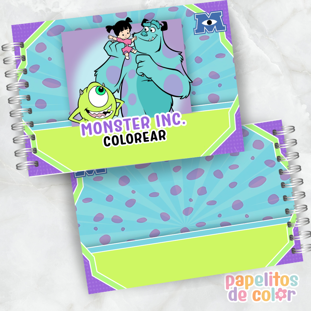 💚👁️ Libro para pintar Monsters Inc 👁️💚