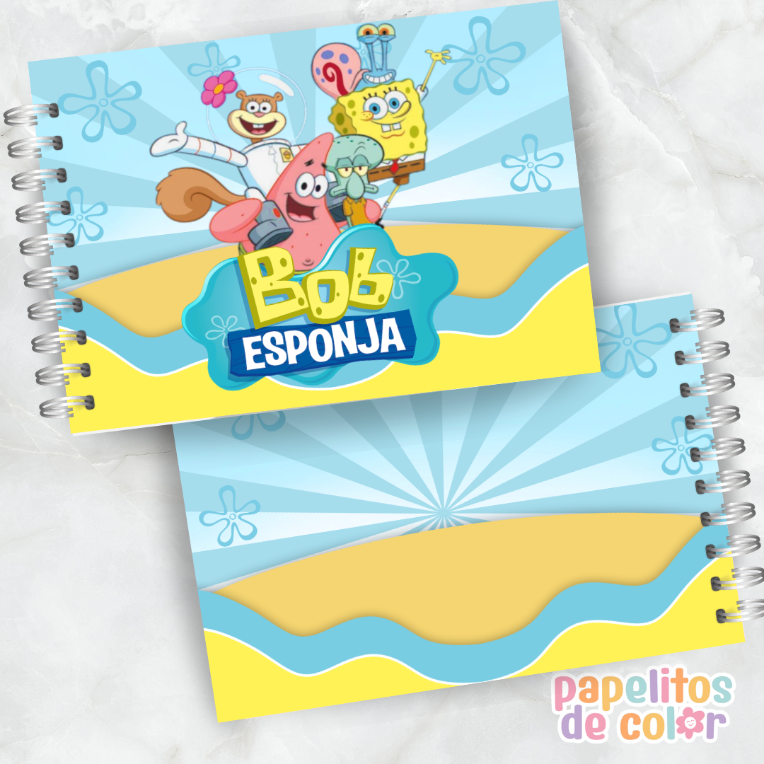🌊🍍 Cuaderno para pintar Bob Esponja🍍🌊