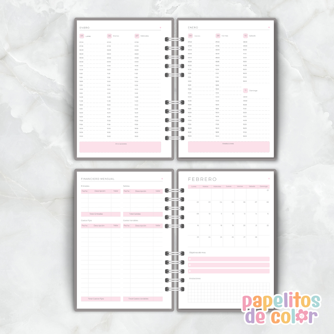 Agenda Semanal 2026 Delicada ✨