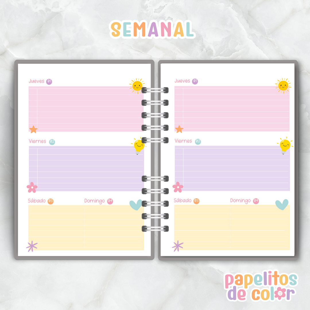 🩷Agenda Semanal - Papelitos⭐