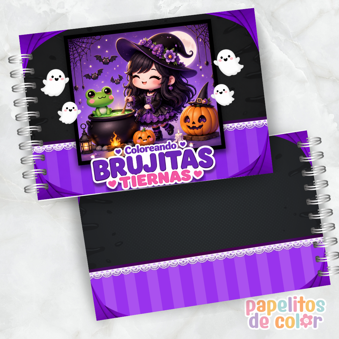 🎨 Libro para Pintar de Brujitas 🧙‍♀️✨