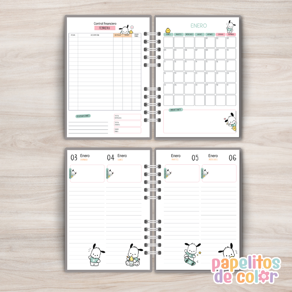 📔 Agenda Pochaco 2027 – 2 Días por Página ✨