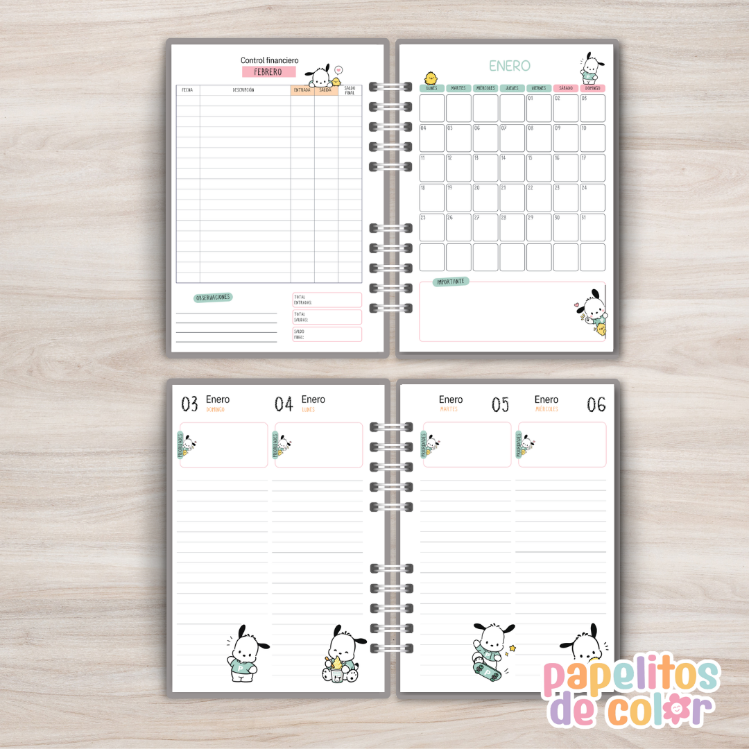 📔 Agenda Pochaco 2027 – 2 Días por Página ✨