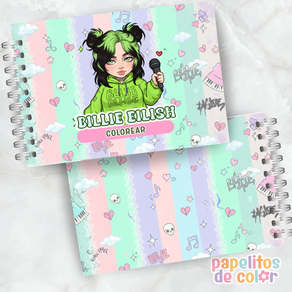 🖤🎶 Libro para pintar Billie Eilish 🎤🎨