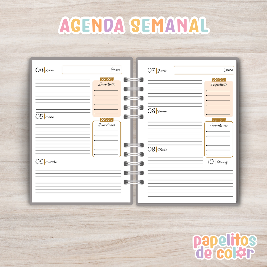 📔 Agenda Ginevra Semanal 2027 ✨