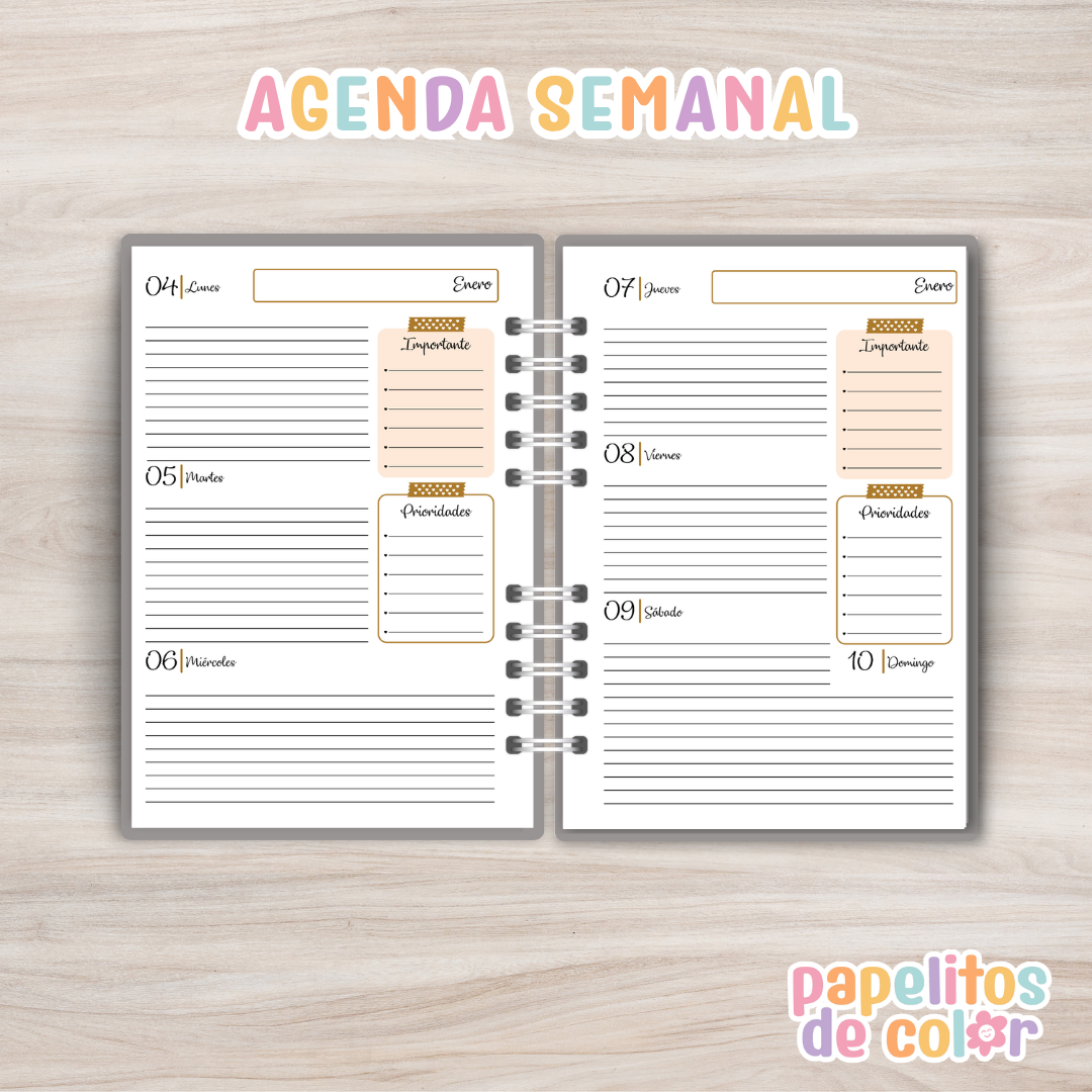 📔 Agenda Ginevra Semanal 2027 ✨
