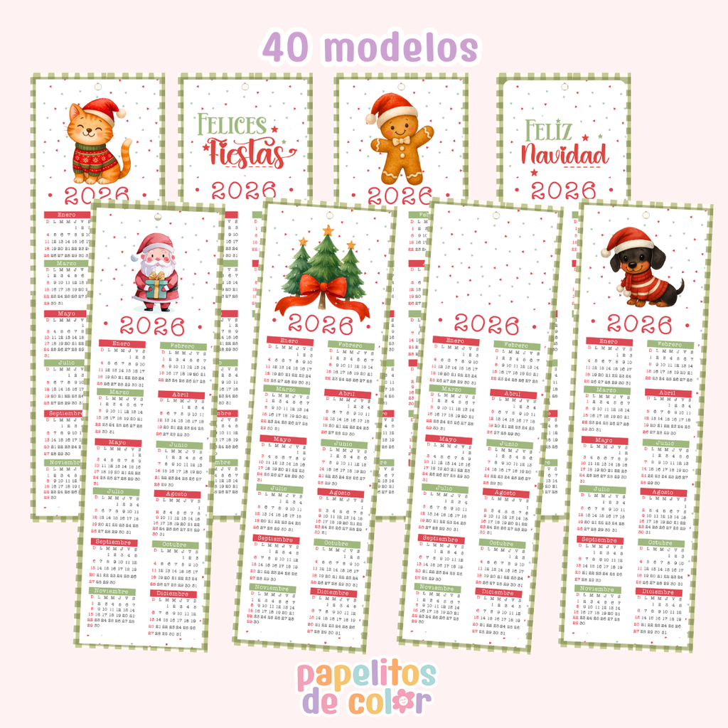 🎄✨ Marcapáginas Calendarios Navideños ✨📖