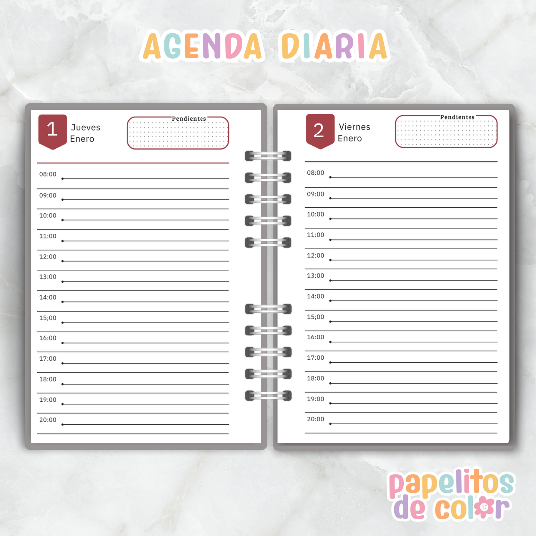 📘 Agenda Diaria Masculina 2026