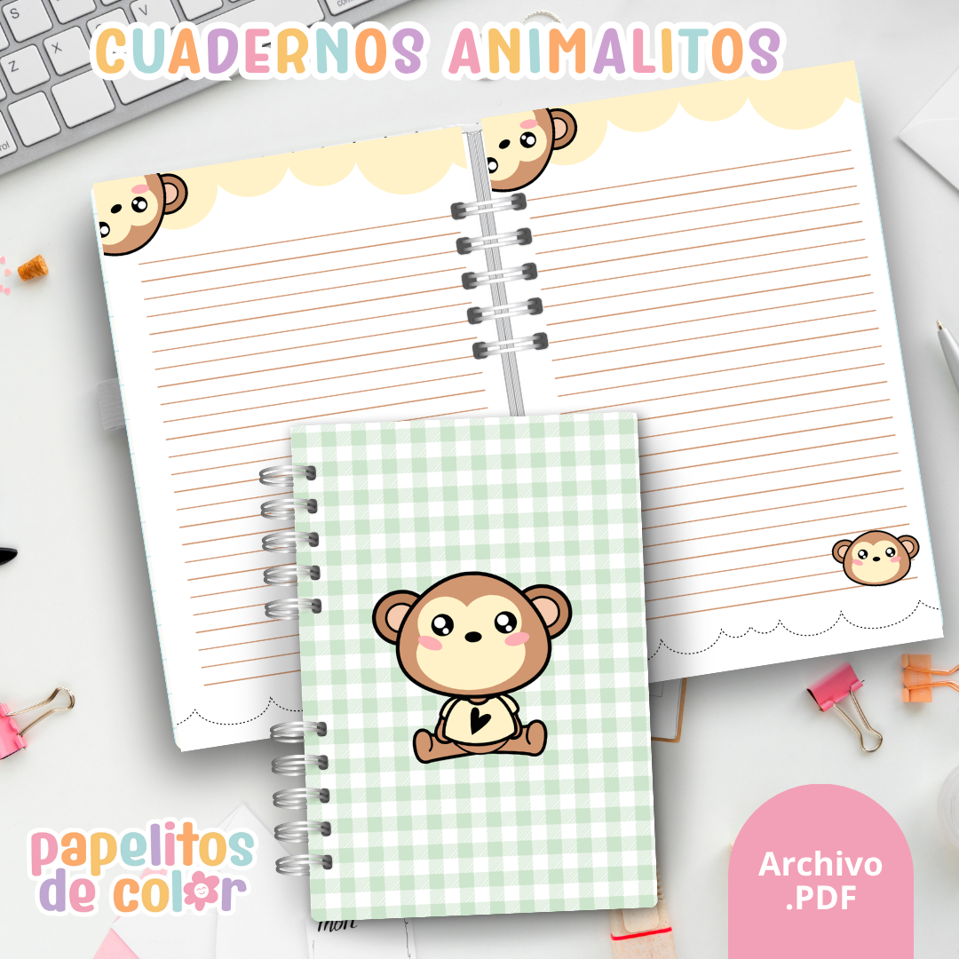 Cuadernos Animalitos Cute 🐻🐰🐱
