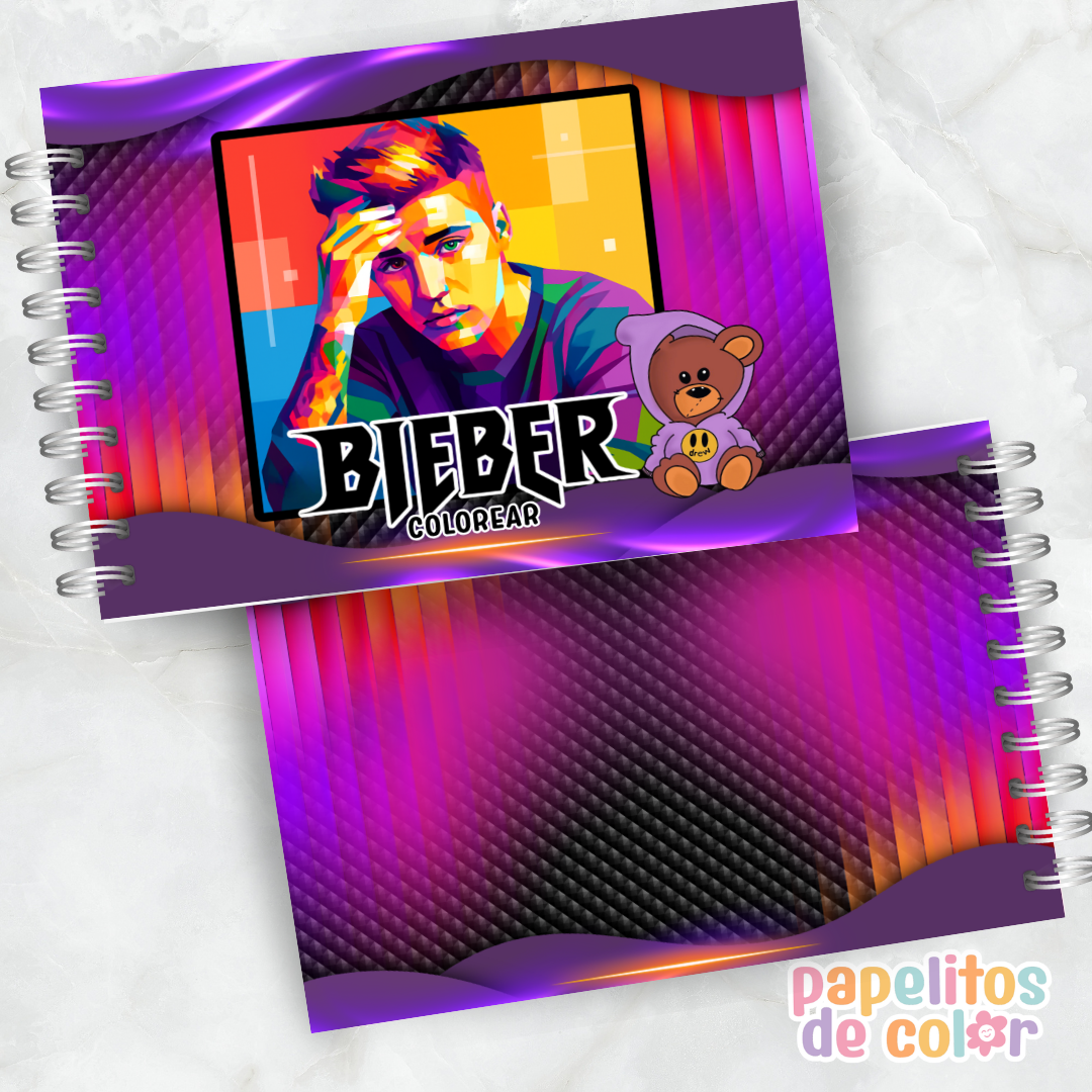 💜🎤 Libro para pintar Justin Bieber 🎤💜