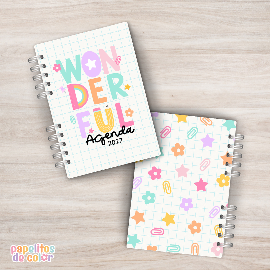 🎀📅 Agenda Wonderful - Semanal 2027 ✨💖