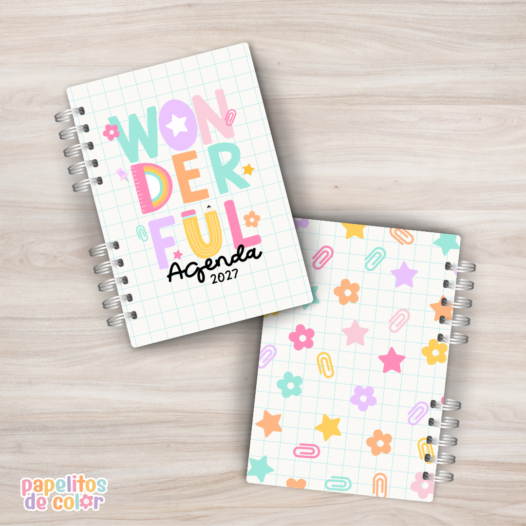 🎀📅 Agenda Wonderful - Semanal 2027 ✨💖