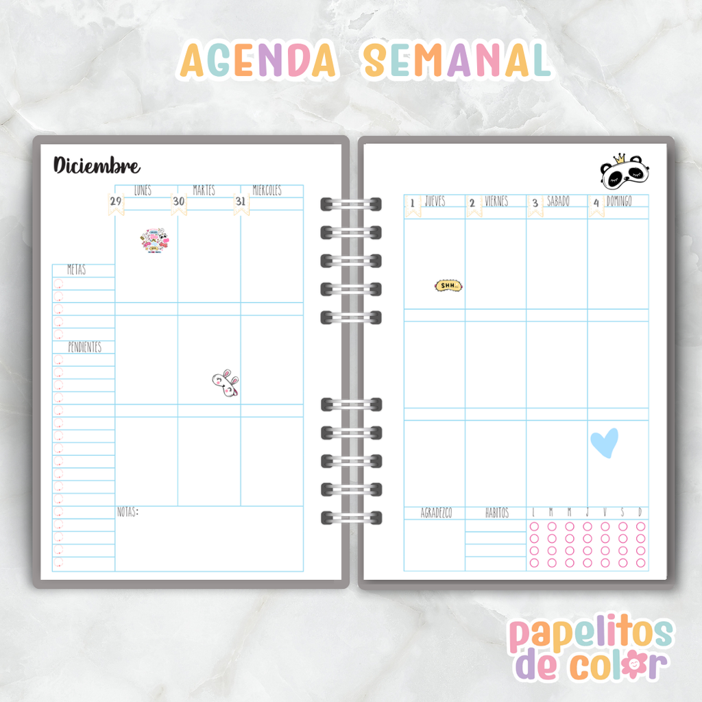 Agenda Semanal Antifaz 2026 🎭✨