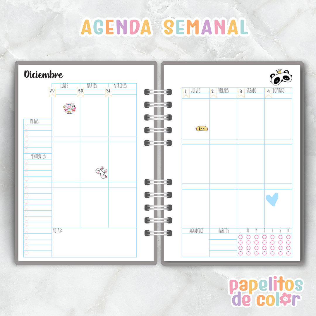 Agenda Semanal Antifaz 2026 🎭✨