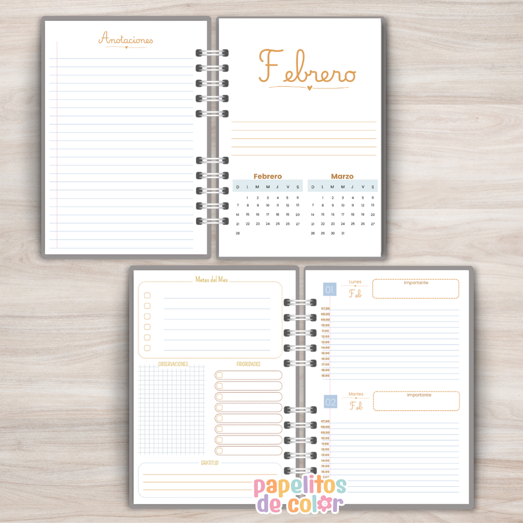 📔Agenda Melina -  2 Días por Hoja 💕