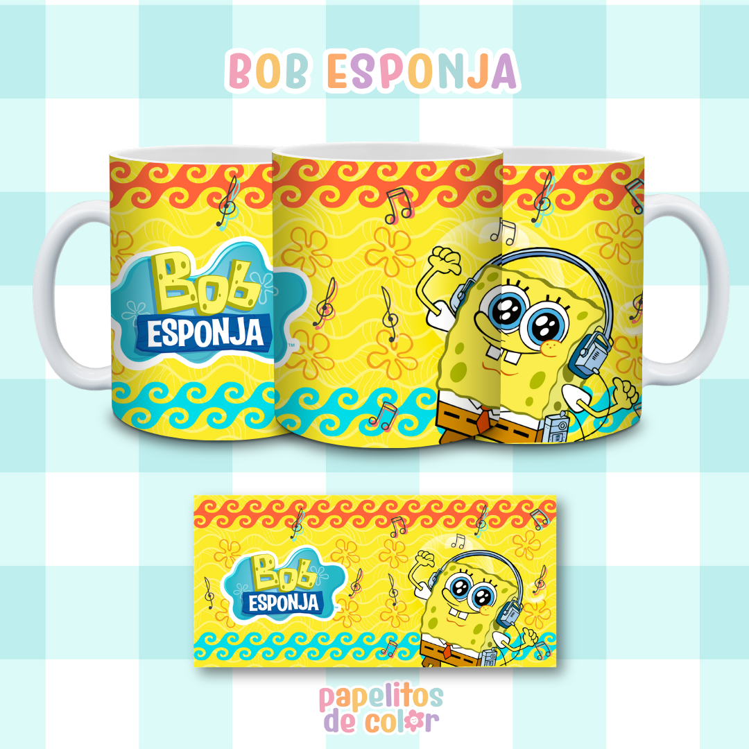☕🍍 Diseños para Tazas Bob Esponja ✨🫧