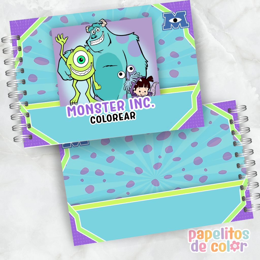 💚👁️ Libro para pintar Monsters Inc 👁️💚