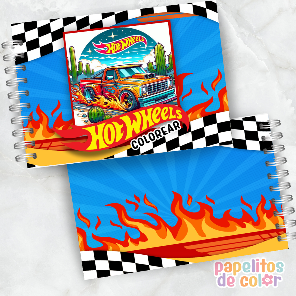 🏎️🔥 Cuaderno para pintar Hot Wheels 🔥🏎️