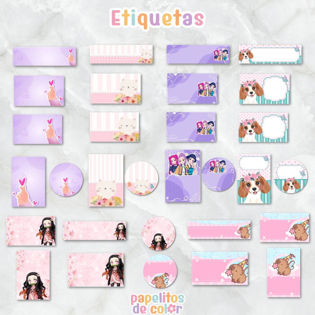 🎒Vol. 4 – Etiquetas Escolares | 69 Diseños🏷️