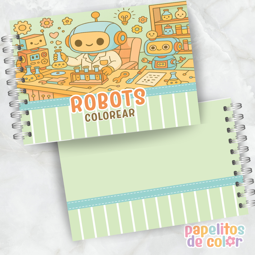 🤖🎶 Libro para pintar Robots ⚙️🎨