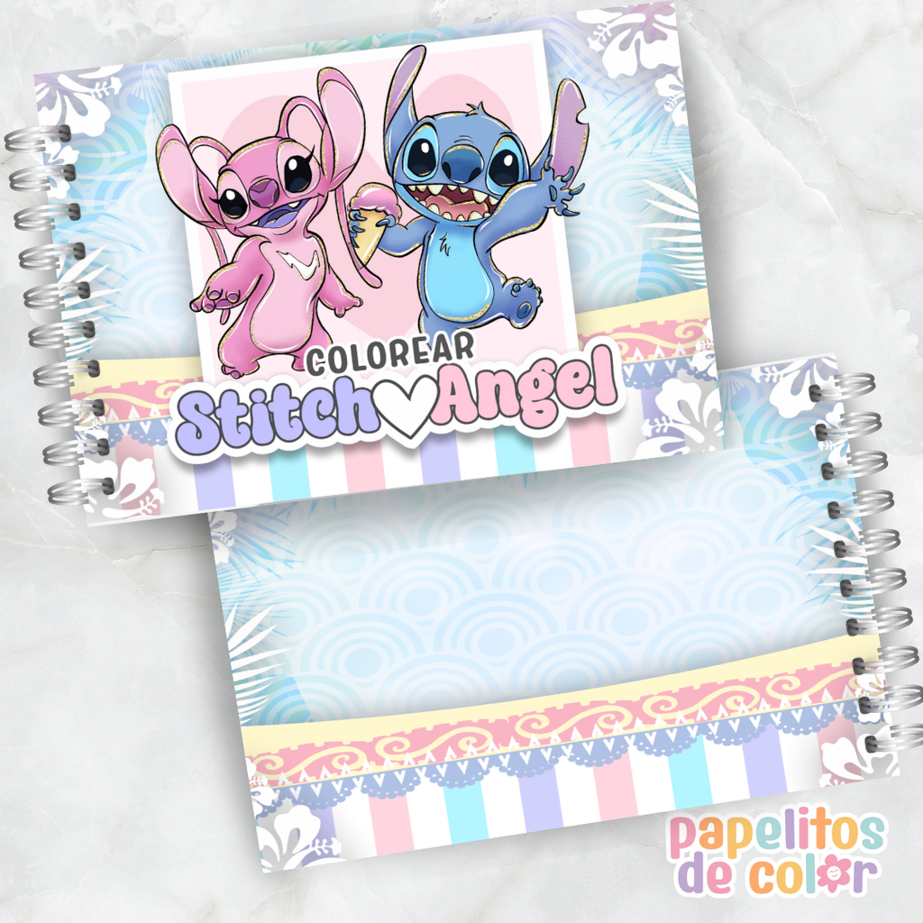 💙✨ Libro para pintar Stitch & Angel ✨💖