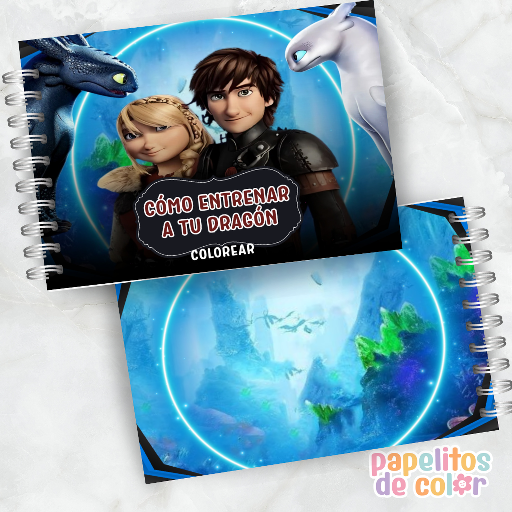 🐉 Libro para pintar Cómo entrenar a tu dragón 🐉
