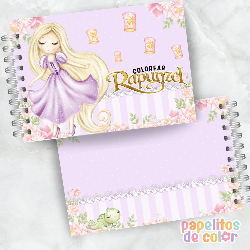 💜🌸 Libro para pintar Rapunzel 🌸💜
