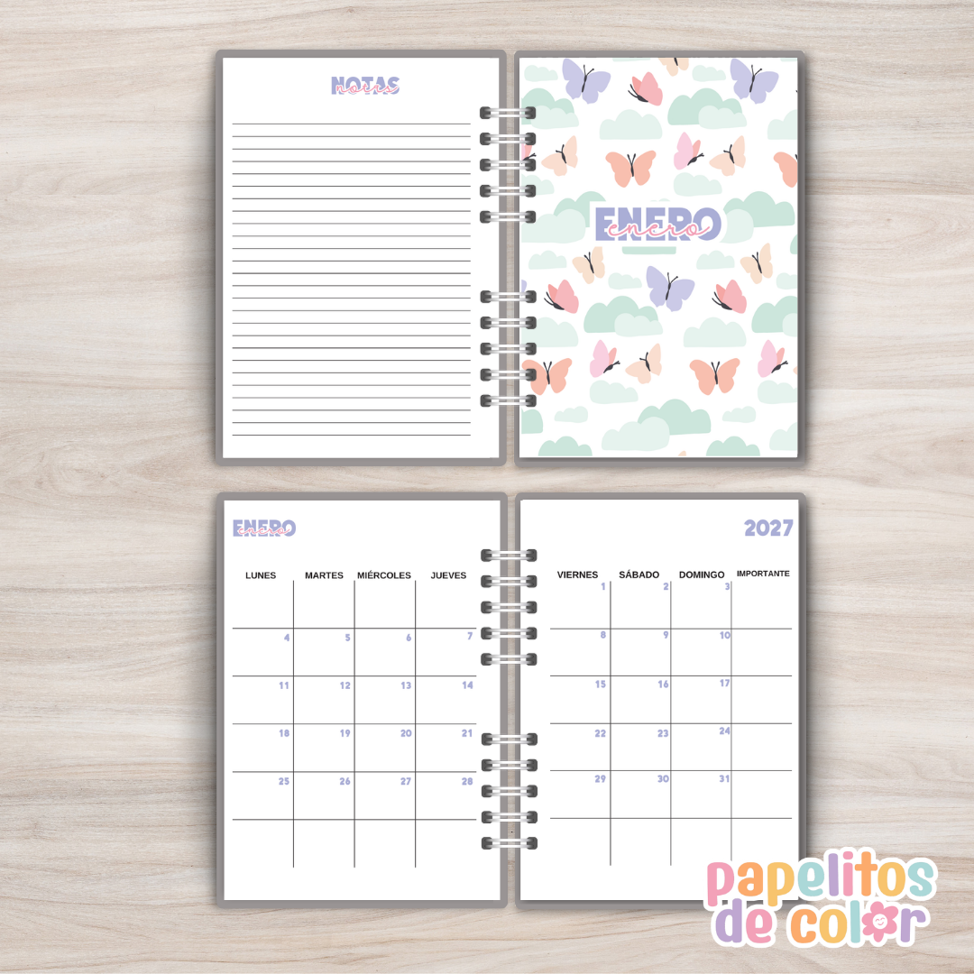 🦋 Agenda Semanal Mariposa 2027 ✨