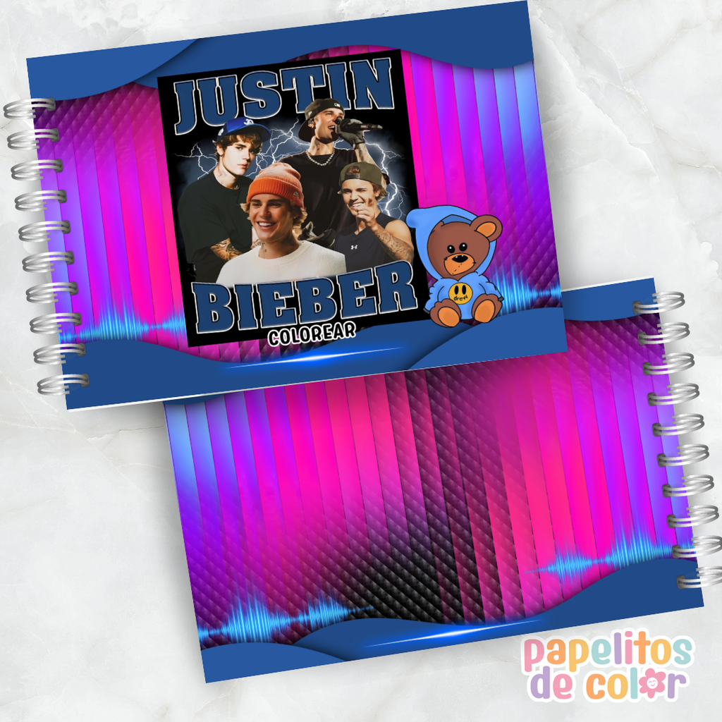 💜🎤 Libro para pintar Justin Bieber 🎤💜