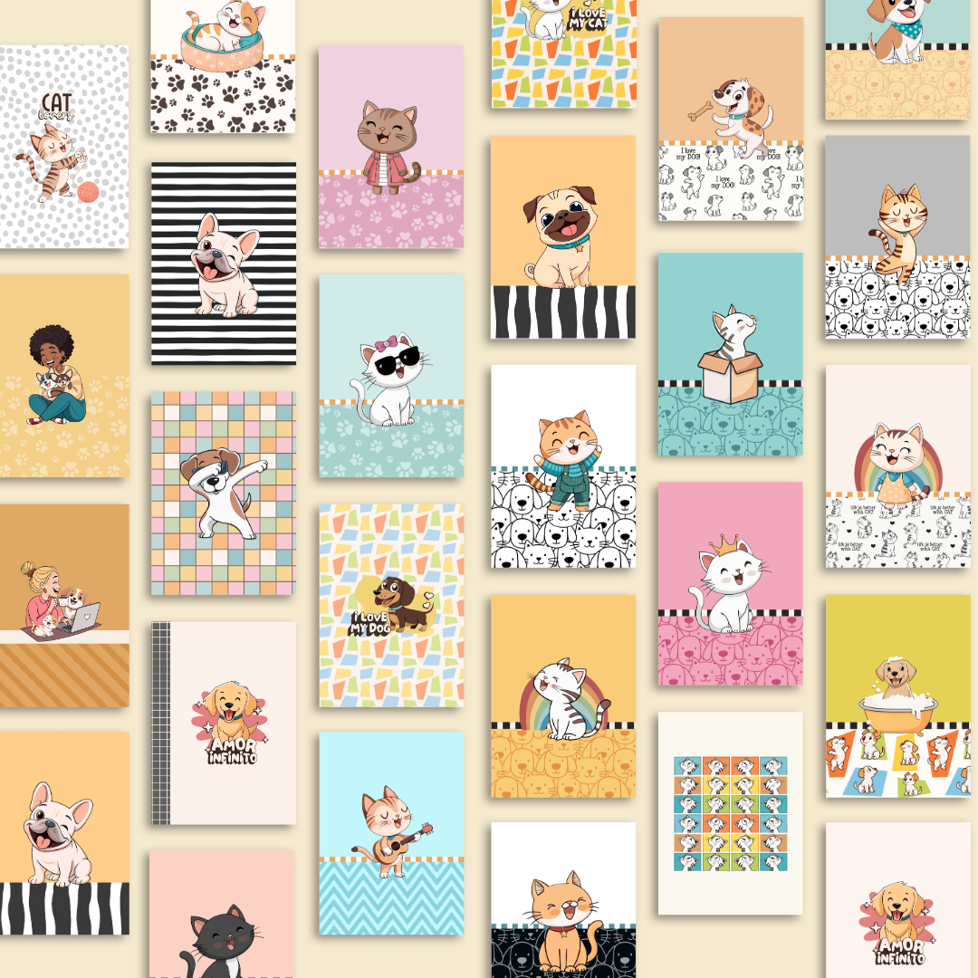 🐾 Pack de 30 Portadas - Kit 28🐶🐱