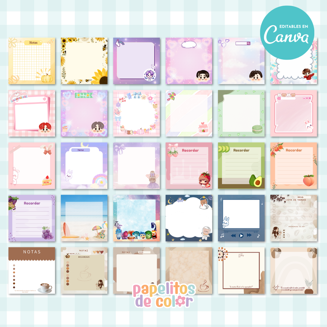 ✨ Combo Blocs x204 📝 | Editable en Canva PRO 🎨