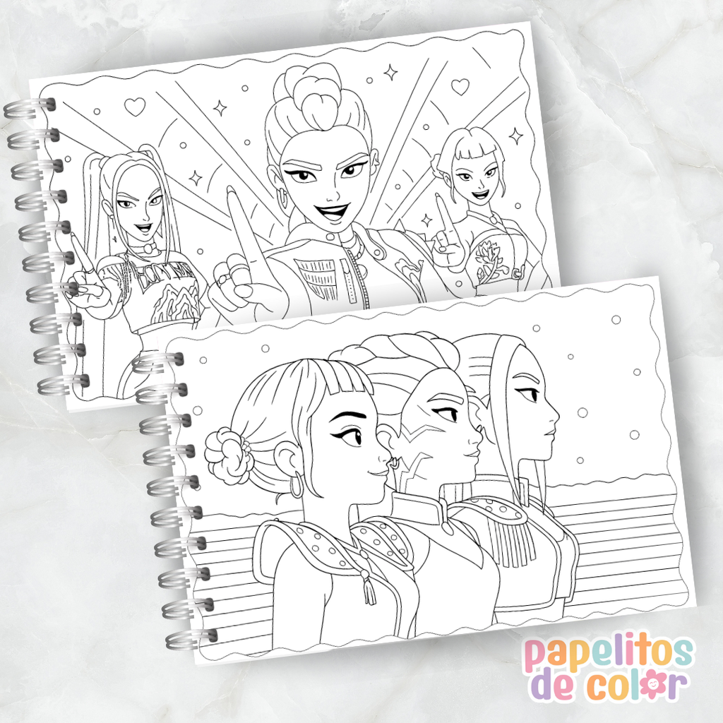 ✨Libro para Pintar Guerreras K-Pop 🎤