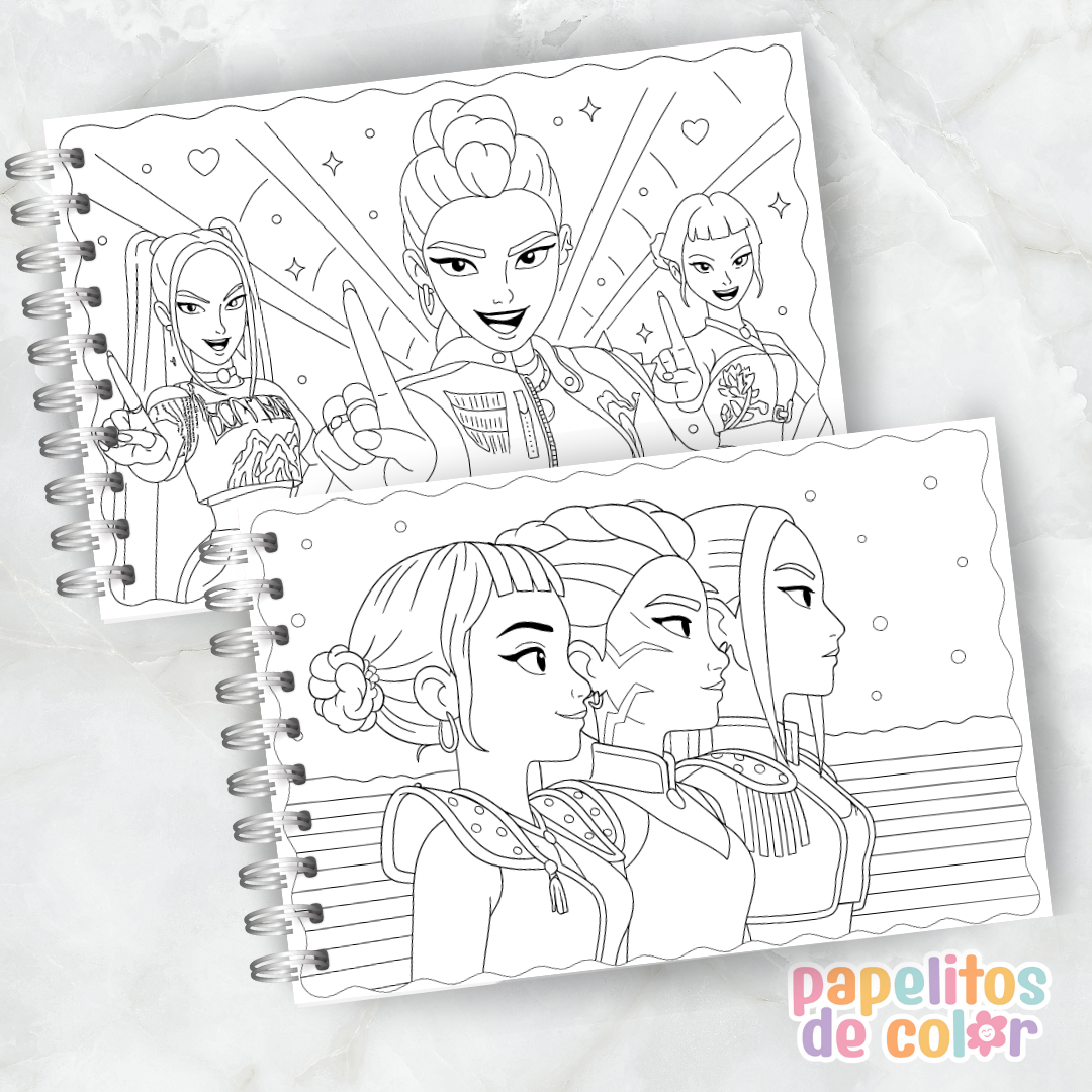 ✨Libro para Pintar Guerreras K-Pop 🎤